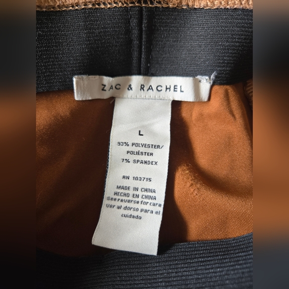 Zac & Rachel Tan Faux Suede Pants Size L - Picture 3 of 5